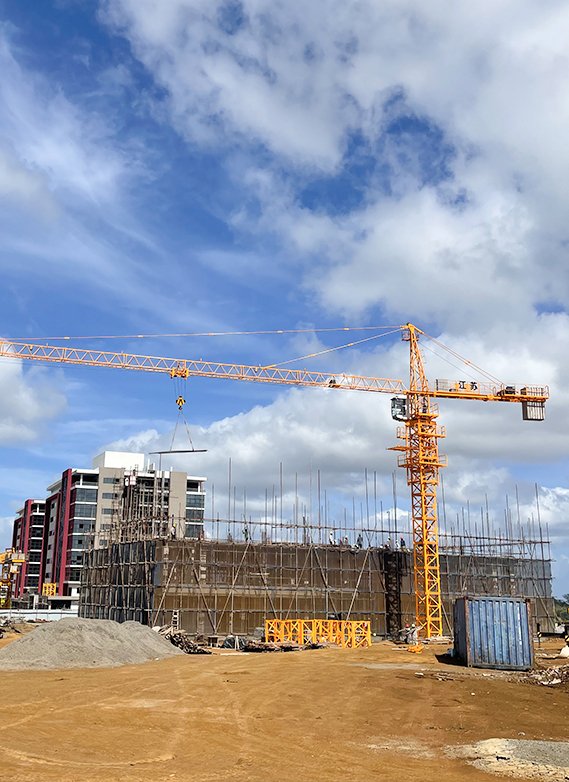 Project Qtz50 (5010) Crane della torre in Mauritius